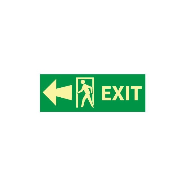 Glow Sign Rigid Plastic - Exitw/ Door And Left Arrow